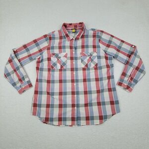 Eddie Bauer First Ascent Outdoor Shirt Womens XL Multicolor Plaid Roll Up Sleeve